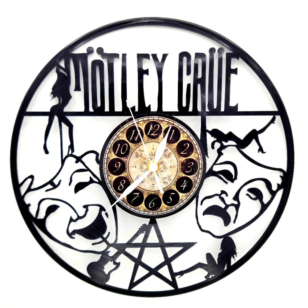 MOTLEY CRUE vinyl record clock |  wall art decor gift for office or mancave